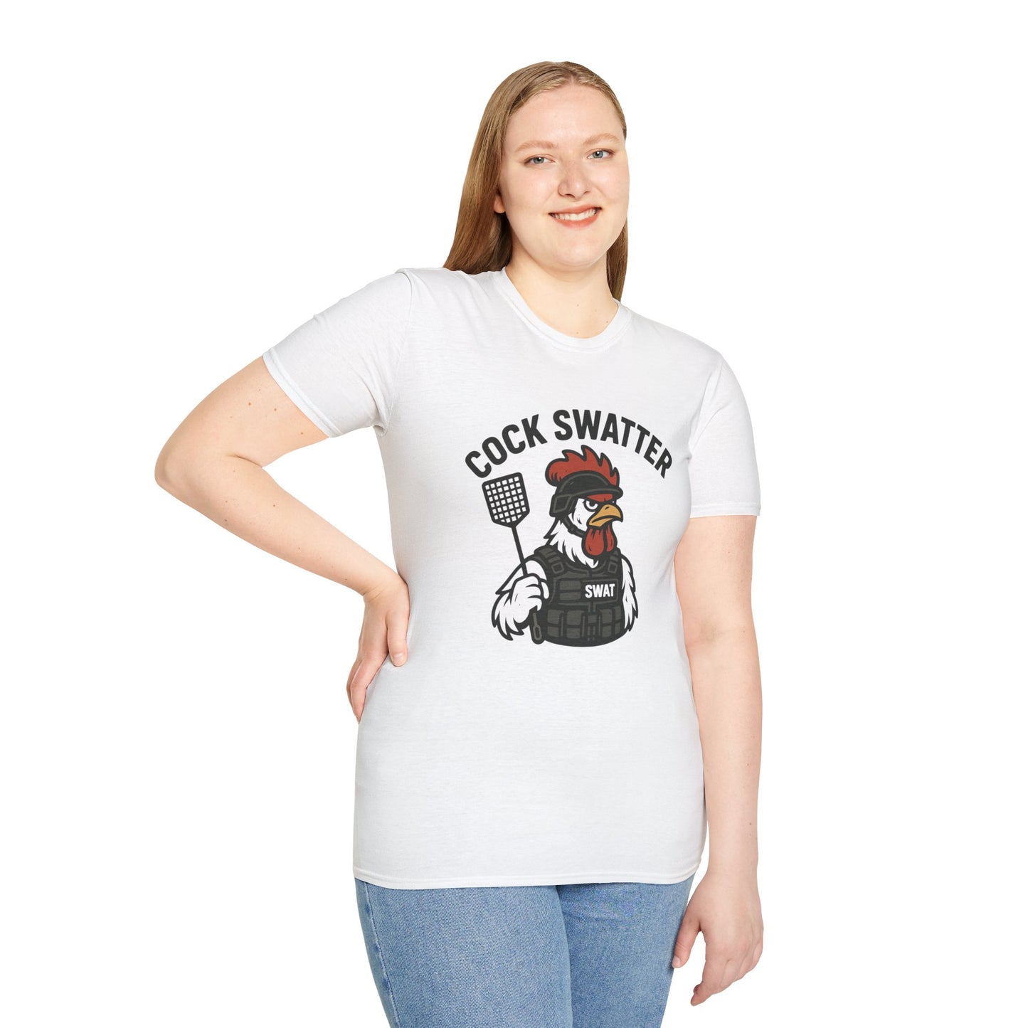Funny Cock Swatter Unisex T-Shirt – Humor for Animal Lovers