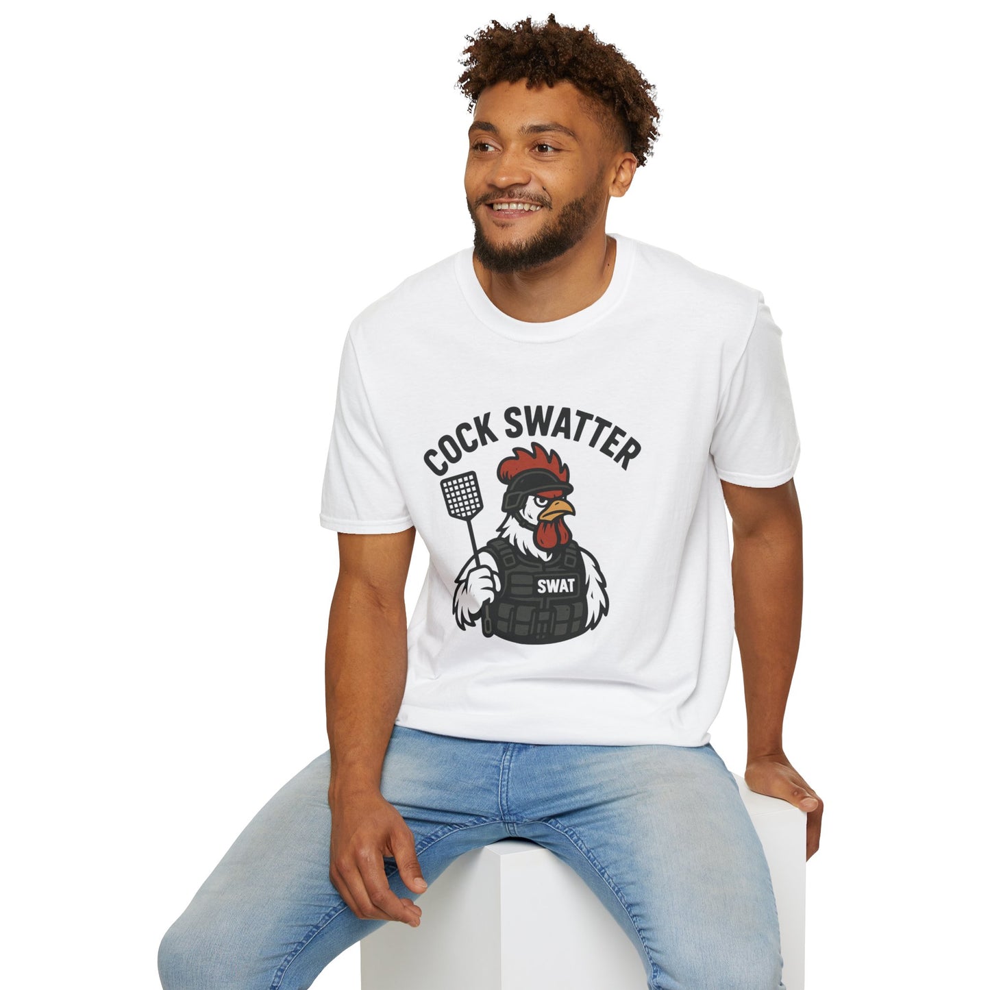 Funny Cock Swatter Unisex T-Shirt – Humor for Animal Lovers